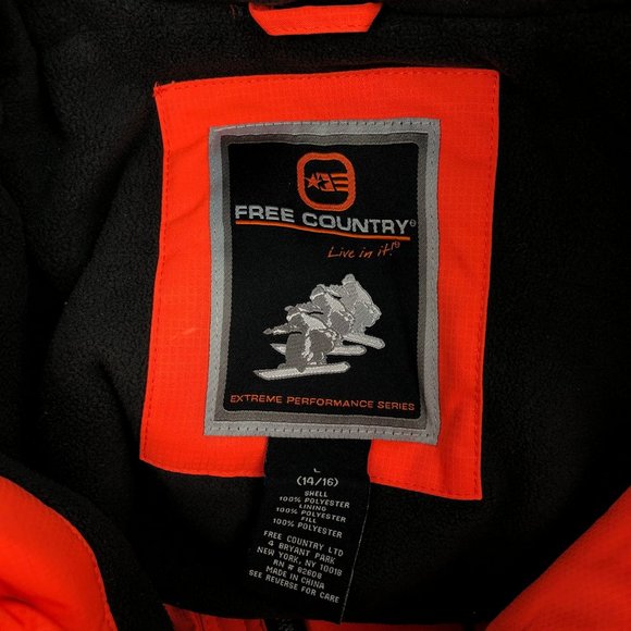 Free Country Orange/Gray All-Season Overcoat | Size 14 Boys - Picture 3 of 6